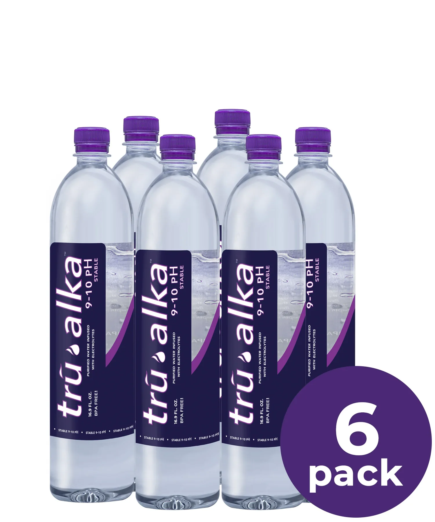 6 Pack (16.9 oz.) "Tru Alka" Bottled Alkaline Water image